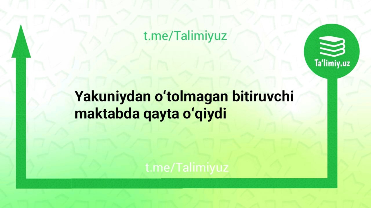 Yakuniydan oʻtolmagan bitiruvchi maktabda qayta oʻqiydi